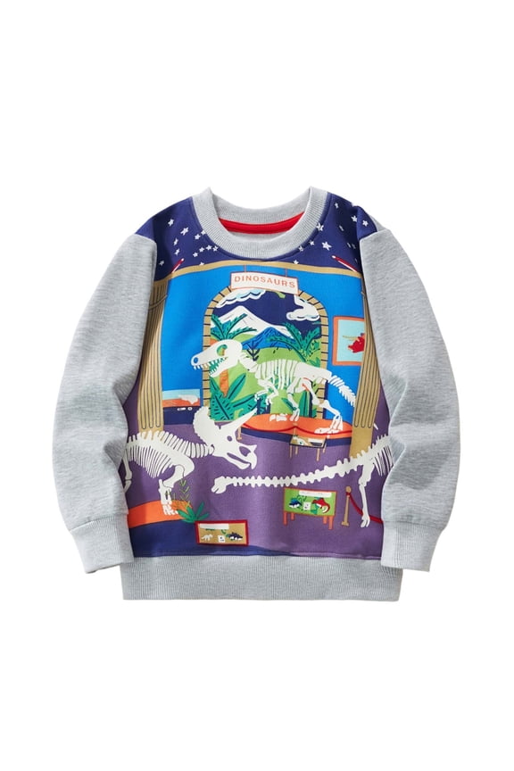 Sweatshirts for Toddler Boys Glow In The Dark Hoodies Dinosaur Print Kids Sweatshirts Soft Comfortable Pullover Lightweight Casual Jacket for Spring and Fall Pullover Hoodie Size 4-5T