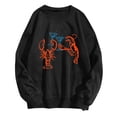 thumbnail image 1 of Sweatshirts Trendy Graphic Novelty Red Lobster Print Sweatshir Cotton Crew Shirt for Women Men Fashion Hoodies & Sweatshirts (Black,Small), 1 of 4