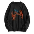 thumbnail image 1 of Sweatshirts Trendy Graphic Novelty Red Lobster Print Sweatshir Cotton Crew Shirt for Women Men Fashion Hoodies & Sweatshirts (Black,X-Large), 1 of 4