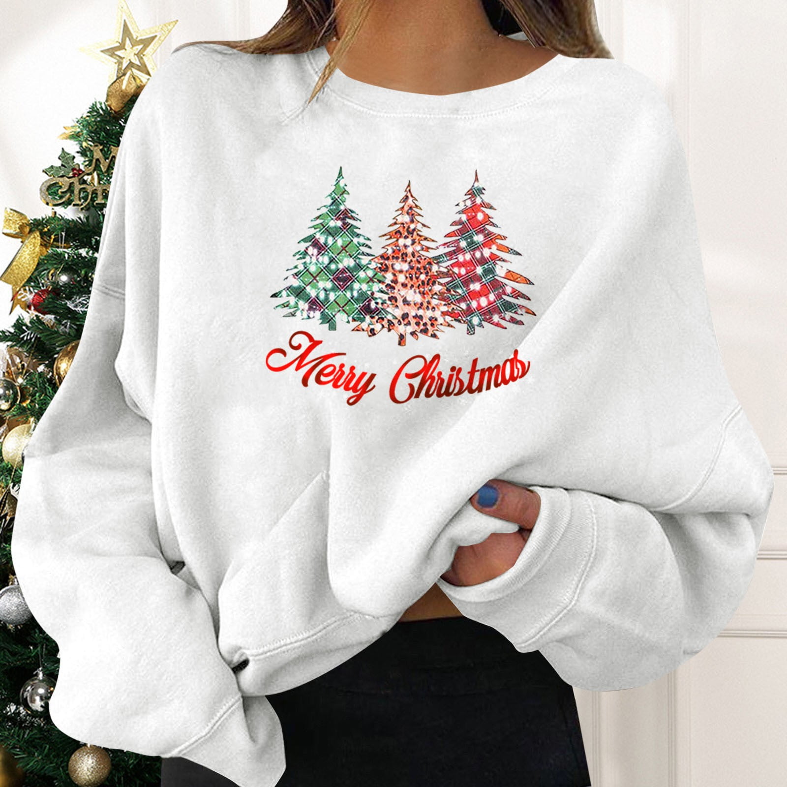 LaVieLente Women's Cozy Cotton Graphic Crewneck Sweatshirt – Unique Adorable Print, Soft Pullover For Casual Wear