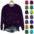 thumbnail image 1 of Sweatshirts for Women Crewneck Fleece Pullover Women's Long Sleeve Shirts Casual Summer Tops Trendy Blouses Cute Printed T-Shirts Outfits Thin Hoodie Clothes Dark Blue Xl, 1 of 8