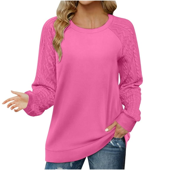 Sweatshirts For Women Crewneck Knit Sleeve Sweaters Lightweight Fashion Blouse Long Sleeve Running Shirts Woman's Summer Tops Shirts for Women Casual Top Women Loose Handstand Shirt Long Sleeve Loose