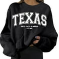 thumbnail image 1 of Sweatshirts for Women Fall Texas Lett Print Sweatshirt Long Sleeve Crewneck Pullover Top Oversize Drop Shoulder Design Crewneck Sweatshirts Women Black S, 1 of 4