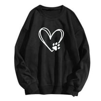 Sweatshirts,Women Fleece Long Sleeve Round Neck Love Printed Warm Pullover Sweaters Fall Winter Casual Loose Elegant s Tops Preppy Clothes Cute Teen Girls Outfits Size 8-16
