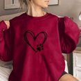 thumbnail image 1 of Sweatshirts,Women Fleece Long Sleeve Round Neck Love Printed Warm Pullover Sweaters Fall Winter Casual Loose Elegant s Tops Preppy Clothes Cute Teen Girls Outfits Size 8-16, 1 of 2