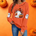 thumbnail image 1 of Sweatshirts for Women JIANLAI Spooky Season Cute Ghost Pumpkin Graphic Crewneck Sweatshirt, Fall Halloween Long Sleeve Pullover Top, Loose Casual Printed Sweatshirt, 1 of 7