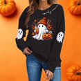 thumbnail image 1 of Sweatshirts for Women JIANLAI Spooky Season Cute Ghost Pumpkin Graphic Crewneck Sweatshirt, Fall Halloween Long Sleeve Pullover Top, Loose Casual Printed Sweatshirt, 1 of 7
