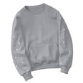 thumbnail image 1 of Sweatshirts for Women Lightweight Womens Sweatshirts Breathable Top Blouses Crew Neck Pull-over Hoodie Comfy Outerweart Loose Fit Fall Winter Fashion Party Plus Size, 1 of 3