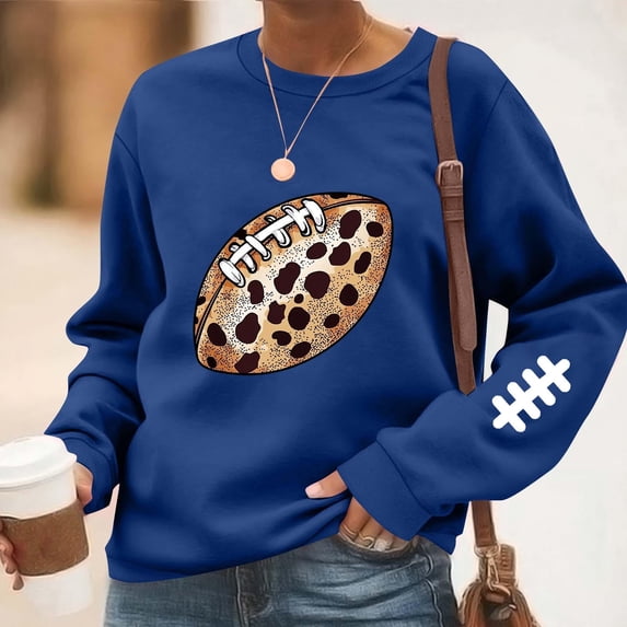 Sweatshirts for Women Oversized Crewneck Baseball Printed Drop Shoulder Hoodless Sweatshirt Casual Game Day Print Round Neck Lightweight Comfy Sweatshirts