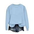 thumbnail image 1 of Sweatshirts for Women Round Neck Hoodless Sweatshirt Comfortable Fashion Sportswear Everyday Wear Solid Color Oversized Crewneck Tops Sweaters Comfortable Fall Winter Outfits Clothes, 1 of 5
