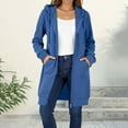 thumbnail image 1 of Sweatshirts for Women Solid Womens Sweatshirt Hoodies Fleece Lined Top Blouses Lightweight Open Front Long Sleeves Jackets Casual Outerwear Fall Winter Fashion Party Plus Size, 1 of 9