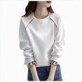 thumbnail image 1 of Sweatshirts for Women Trendy Fall Loose Fit Crew Neck Long Sleeve Lazy Sweater Women's Fashion Print Long Sleeved Hooded Sweatshirt Casual Blouse Pullover, 1 of 5