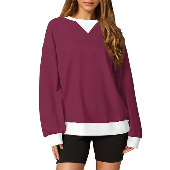 Sweatshirts Women Trendy Women's Casual Printing Pullover Long Sleeve Shirt Oversized Sweatshirt