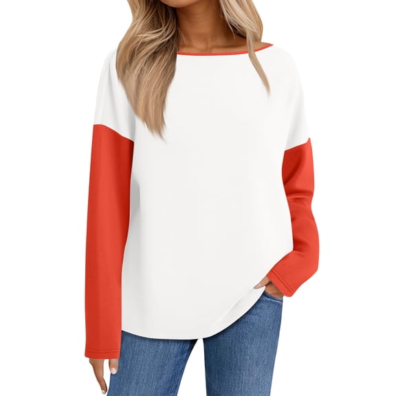 Sweatshirts Women Trendy Women's Casual Striped Pullover Long Sleeve Shirt Oversized Sweatshirt