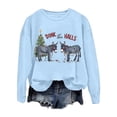 thumbnail image 1 of Sweatshirts for Women Winter Christmas Donkey Graphic Print Pullover Tops Regular Long Sleeve Crew Neck Casual Cozy Soft Loose Fall Womens Sweatshirts ZD Light Blue L, 1 of 7