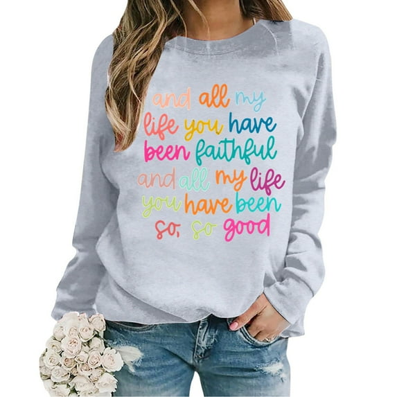 Sweatshirts for Women Women Oversize Sweatshirts Long Sleeve Crewneck Letter Printed Lightweight Loose Blouse Top Athletic Jacket with Hoodie Apparel Short Extra Long Sweatshirt Hoodie Cropped Red XL