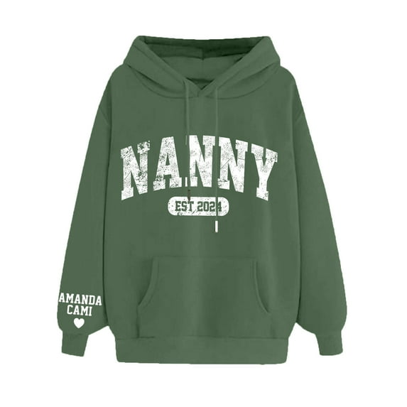 Sweatshirts for Women ZHUGeLI Oversized Sweatshirt Women's Printed Hooded Pocket Shoulder Long Sleeve Round Neck Sweatshirt Casual Loose Pullover Shirts Pulloverd Top Hoodie