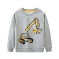 thumbnail image 1 of Sweatshirts for Boys Cartoon Print Long Sleeve Shirt Soft Crewneck Crop Tops Fall Clothes for Boys Light Gray,6-7Y, 1 of 4