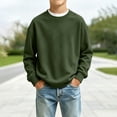 thumbnail image 1 of Sweatshirts for Boys Crewneck Pullover Long Sleeve Solid Fleece Fall Tops, 1 of 5