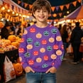 thumbnail image 1 of Sweatshirts for Boys Halloween Glow Print Crewneck Pullover Top Cozy Kids Boys Sweatshirts Size 11-12Y, 1 of 5