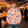 thumbnail image 1 of Sweatshirts for Boys Halloween Glow Print Crewneck Pullover Top Cozy Kids Boys Sweatshirts Size 7-8Y, 1 of 5