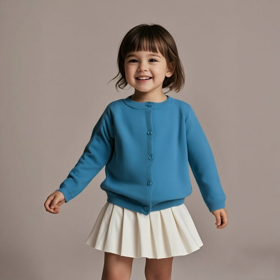 Sweatshirts for Boys Long Sleeve Blue Sweatshirt Kids Crewneck Cardigans Tops Warm Fall Winter Clothes Size 12M Girls Clothes