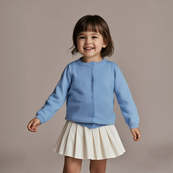 Sweatshirts for Boys Long Sleeve Kids Blue Sweatshirt Crew Neck Cute Cardigans Relaxed Fit Tops Fall Winter Clothes Little Girls Clothes Size 5Y