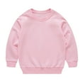 thumbnail image 1 of Sweatshirts for Girls Cotton Crewneck Solid Color Casual Long Sleeve Loose Comfy Pullover Tops,1 Years, 1 of 3