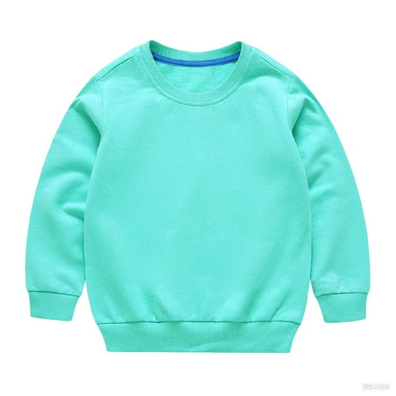Sweatshirts for Girls Cotton Crewneck Solid Color Casual Long Sleeve Loose Comfy Pullover Tops,3 Years