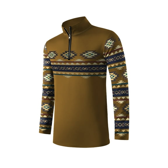 Sweatshirts for Men 2025 Fall Winter Long Sleeve Color Block Half Zipper Stand Collar Sweatshirt Pullover Tops Yellow M