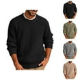 thumbnail image 1 of Sweatshirts for Men 2025 Fall Winter Long Sleeve Crewneck Loose Knit Plain Sweater Sweatshirt Pullover Tops, 1 of 5