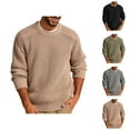 thumbnail image 1 of Sweatshirts for Men 2025 Fall Winter Long Sleeve Crewneck Loose Knit Plain Sweater Sweatshirt Pullover Tops, 1 of 5