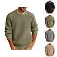 thumbnail image 1 of Sweatshirts for Men 2025 Fall Winter Long Sleeve Crewneck Loose Knit Plain Sweater Sweatshirt Pullover Tops, 1 of 5