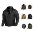 thumbnail image 1 of Sweatshirts for Men 2025 Fall Winter Long Sleeve Fleece Lined Half Zipper Stand Collar Tactical sweatshirt Pullover, 1 of 5