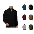 thumbnail image 1 of Sweatshirts for Men 2025 Fall Winter Long Sleeve Lined Quarter Zipper Stand Collar Sweatshirt Pullover Tops, 1 of 7
