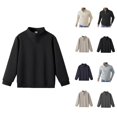 thumbnail image 1 of Sweatshirts for Men 2025 Fall Winter Long Sleeve Quarter Zipper Stand Collar Plain Sweatshirt Pullover Tops, 1 of 8