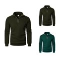 thumbnail image 1 of Sweatshirts for Men 2025 Fall Winter Long Sleeve Quarter Zipper Stand Collar Sweatshirt Pullover Tops, 1 of 5