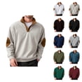 thumbnail image 1 of Sweatshirts for Men 2026 Fall Winter Long Sleeve Casual Stand Collar Patchwork Sweatshirt Mens Pullover Top, 1 of 5