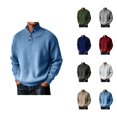 thumbnail image 1 of Sweatshirts for Men 2026 Fall Winter Long Sleeve Casual Stand Collar Plain Knitted Pullover Sweatshirt Mens Sweater, 1 of 5