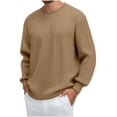 thumbnail image 1 of Sweatshirts for Men Casual Solid Color Round Neck Fashion Long Sleeve T Shirt, 1 of 6