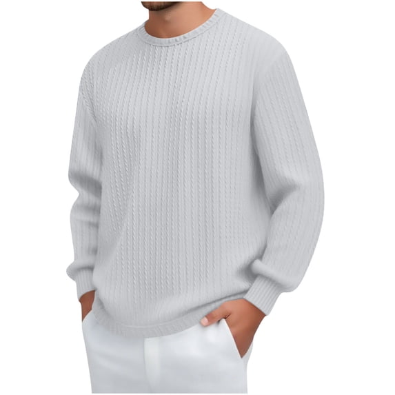 Sweatshirts for Men Casual Solid Color Round Neck Fashion Long Sleeve T Shirt