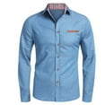 thumbnail image 1 of Sweatshirts for Men Long Sleeve Solid Color Button Pocket Casual Tattice Tops Blue M, 1 of 6
