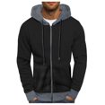 thumbnail image 1 of Sweatshirts for Men,Color Block Hoodie Autumn Winter Pullover Thread Drawstring Casual Comfortable for Daily,Mens Hooded Sweatshirt,03 GY1,XL, 1 of 4
