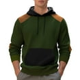 thumbnail image 1 of Sweatshirts for Men Color Blocked Checkered Long Sleeved Hooded Sweatshirt Pullover Tops with Pockets, 1 of 5
