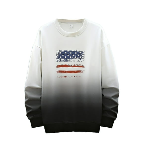 Sweatshirts for Men Crew Neck Sweater Slim Fit Lightweight Knitted Casual Dressy Fall Clothes Tops Pullover White L