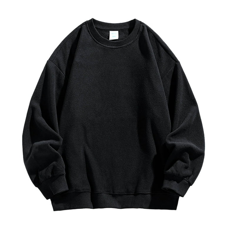 Sweatshirts for Men Crewneck Solid Color Long Sleeve Pullover Sweatshirt
