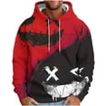 thumbnail image 1 of Sweatshirts for Men Graphic Pullover Hooded Down Shoulder Sleeve Face Print Loose Hoodie Printed Long Sleeve Top Hoodie, 1 of 5