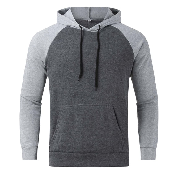 Sweatshirts for Men Hoodie Hooded Couple With Pocket Fall Clothes Tops Pullover Grey XL
