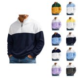 Sweatshirts for Men Long Sleeve Fall Winter Stand Collar Relaxed Fit ...