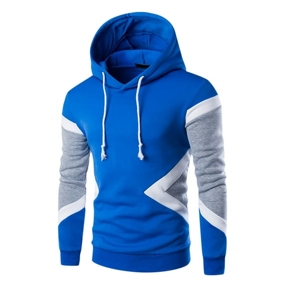 Sweatshirts for Men Loose Fit Long Sleeve Color Block Pullover Hooded Outdoor Fashion Sport Gym Workout Hoodies